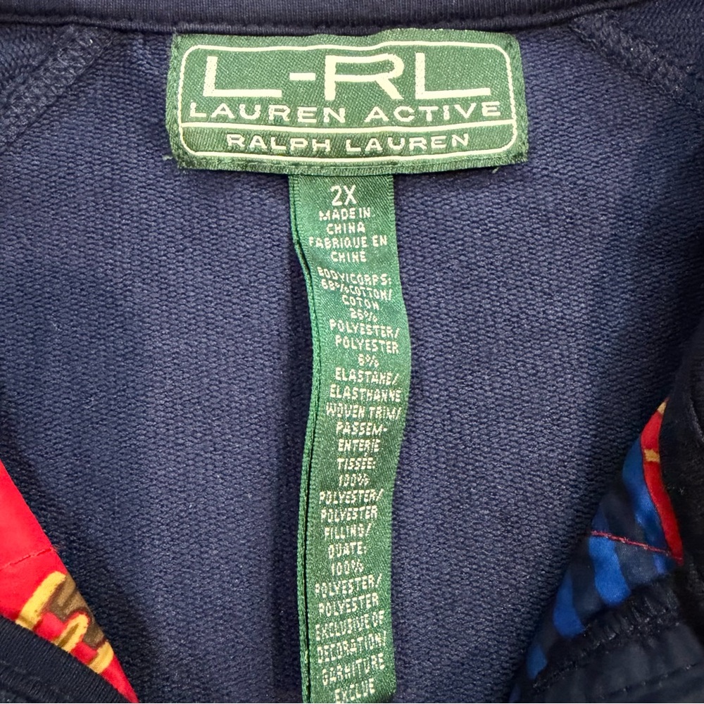 Lauren Ralph Lauren Equestrian Jacket Stirrup Zip‎ Cotton Blend 2X Preppy Modern - Picture 5 of 8